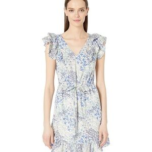 Rebecca Taylor Blue and White Sleeveless Floral Ava Sundress